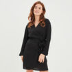 Robe col cache-coeur avec noeud noir femme