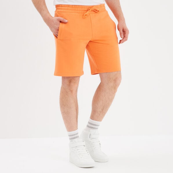 short jogging molletonne droit orange corail homme Short jogging molletonné droit orange corail homme