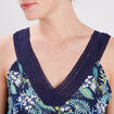Débardeur col en V bleu marine femme