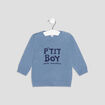 Pull avec col rond bleu gris bébé garçon