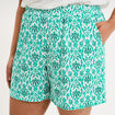Short fluide taille &eacute;lastiqu&eacute;e ecru femme grande taille