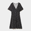 Robe fluide en maille longueur genou noir femme