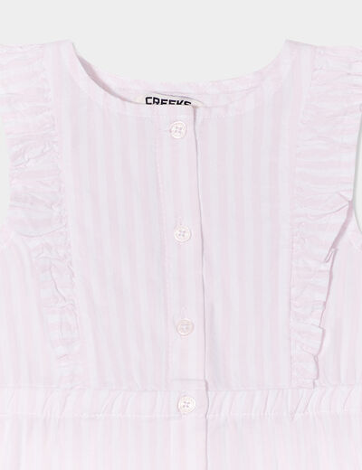 Combishort manches volants coton rose clair bébé fille