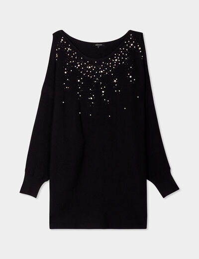 Pull manches chauves-souris Mosquitos noir femme