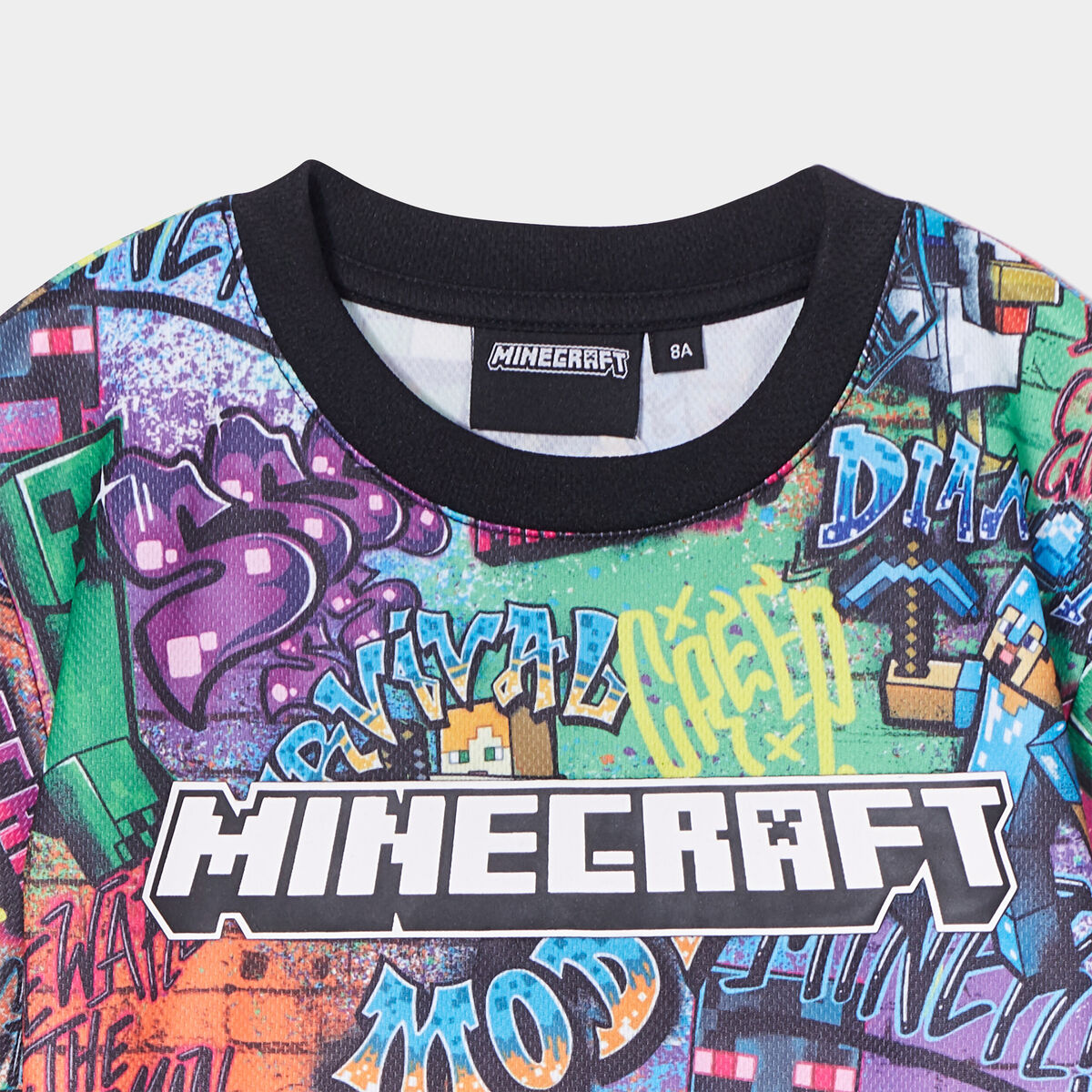 T-shirt manches courtes Minecraft multicolore gar&ccedil;on