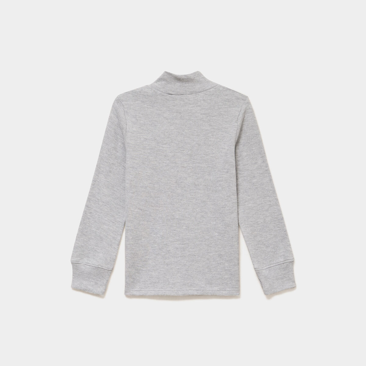 T-shirt col montant manches longues gris clair gar&ccedil;on