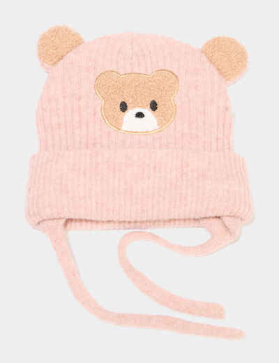 Bonnet avec cordons rose mixte