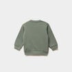 Sweat molletonn&eacute; &eacute;paule boutonn&eacute;e vert kaki b&eacute;b&eacute; gar&ccedil;on