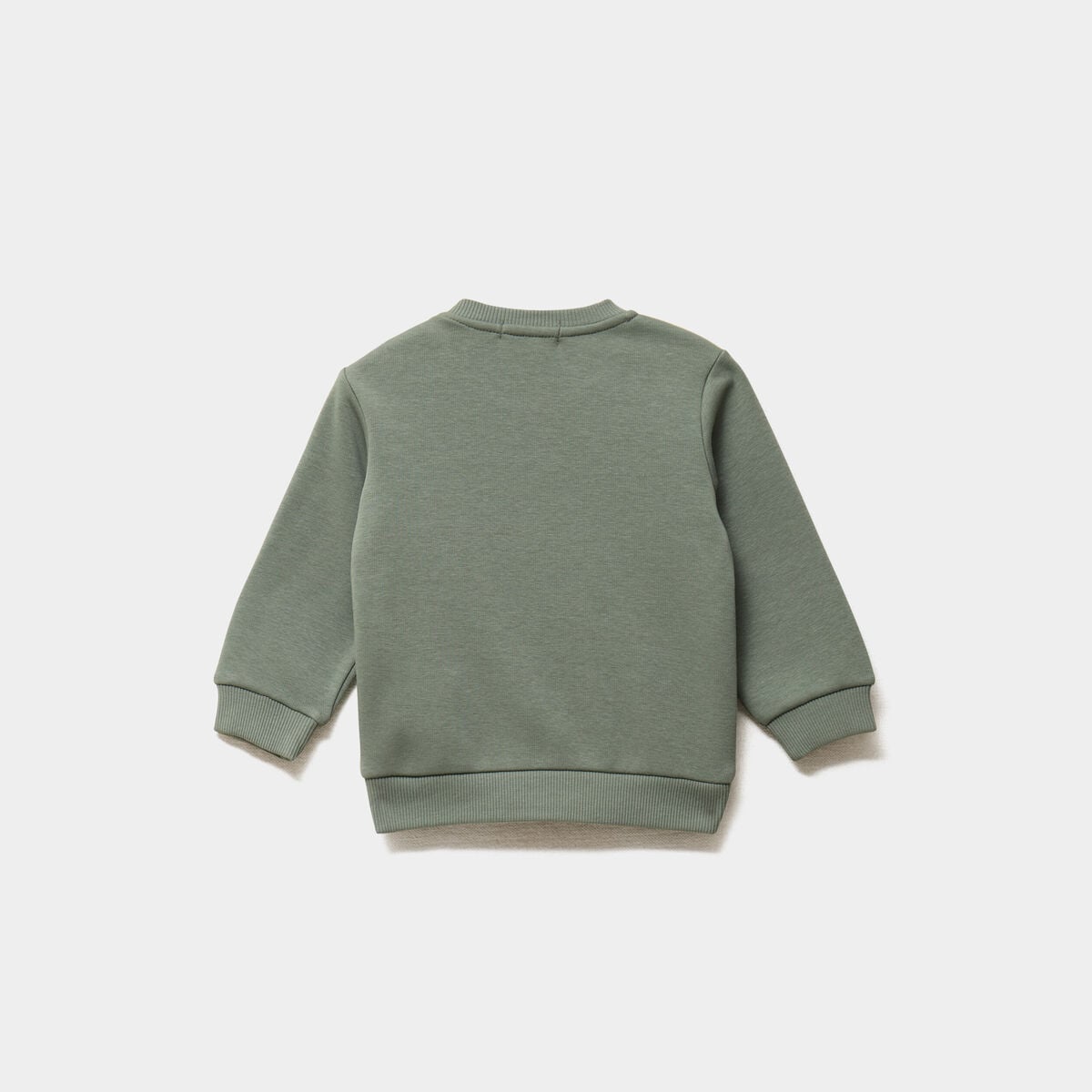 Sweat molletonn&eacute; &eacute;paule boutonn&eacute;e vert kaki b&eacute;b&eacute; gar&ccedil;on