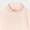 T-shirt col roul&eacute; manches longues coton rose clair fille