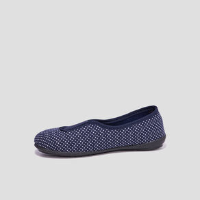 Chaussons ballerines bleu femme