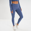 Legging de sport taille haute bleu fonc&eacute; femme