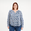 Blouse boutonn&eacute;e blanc femme grande taille