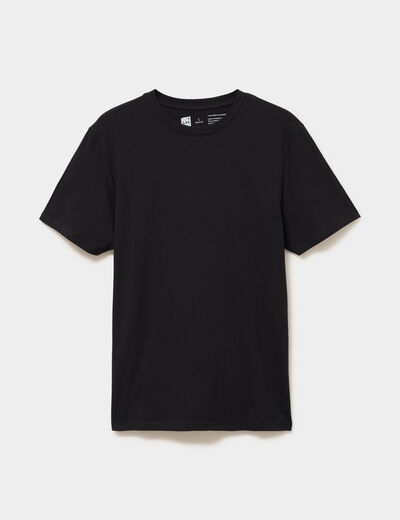 T-shirt slim stretch manches courtes noir homme