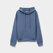 Sweat hoodie manches longues à capuche bleu gris femme
