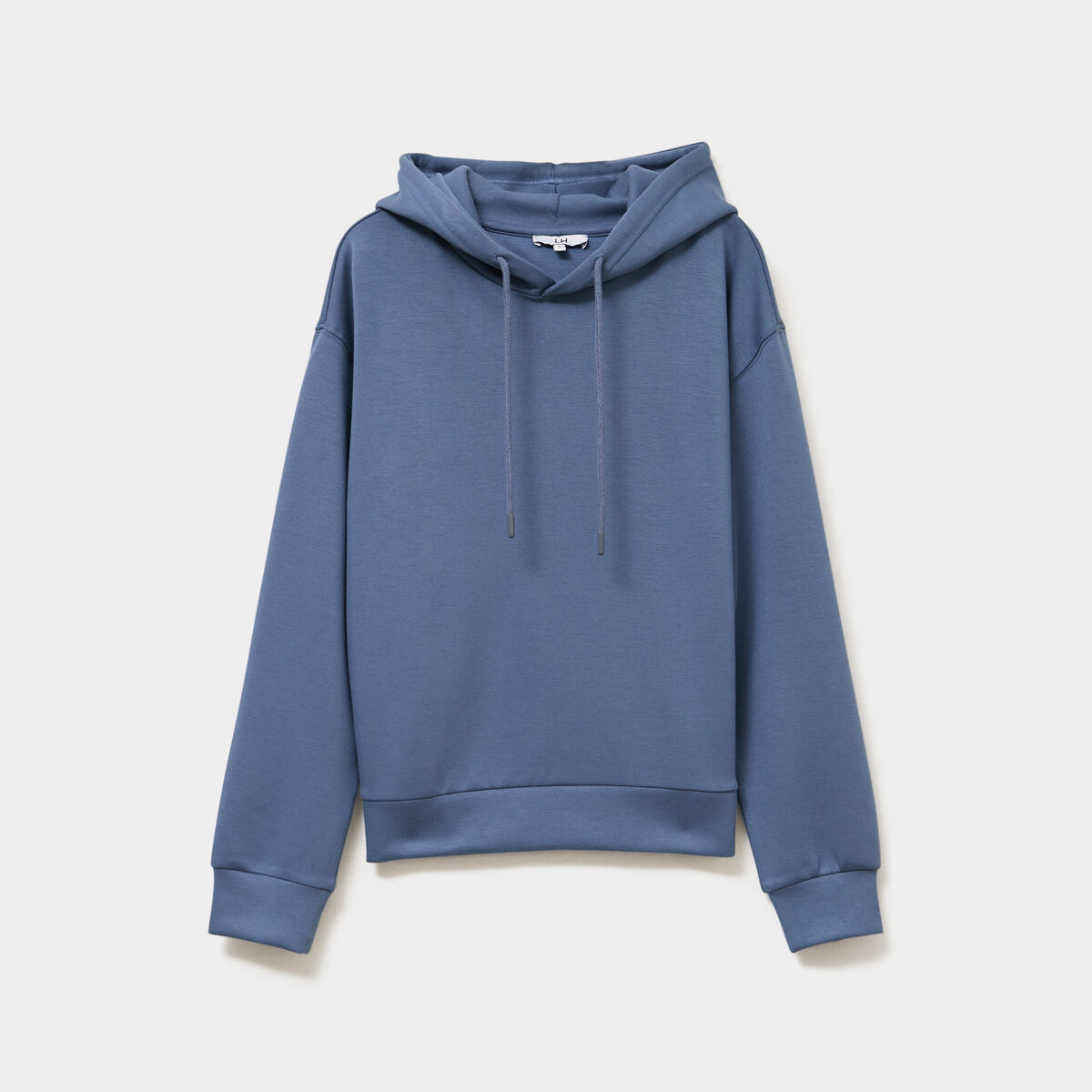Sweat hoodie manches longues à capuche bleu gris femme