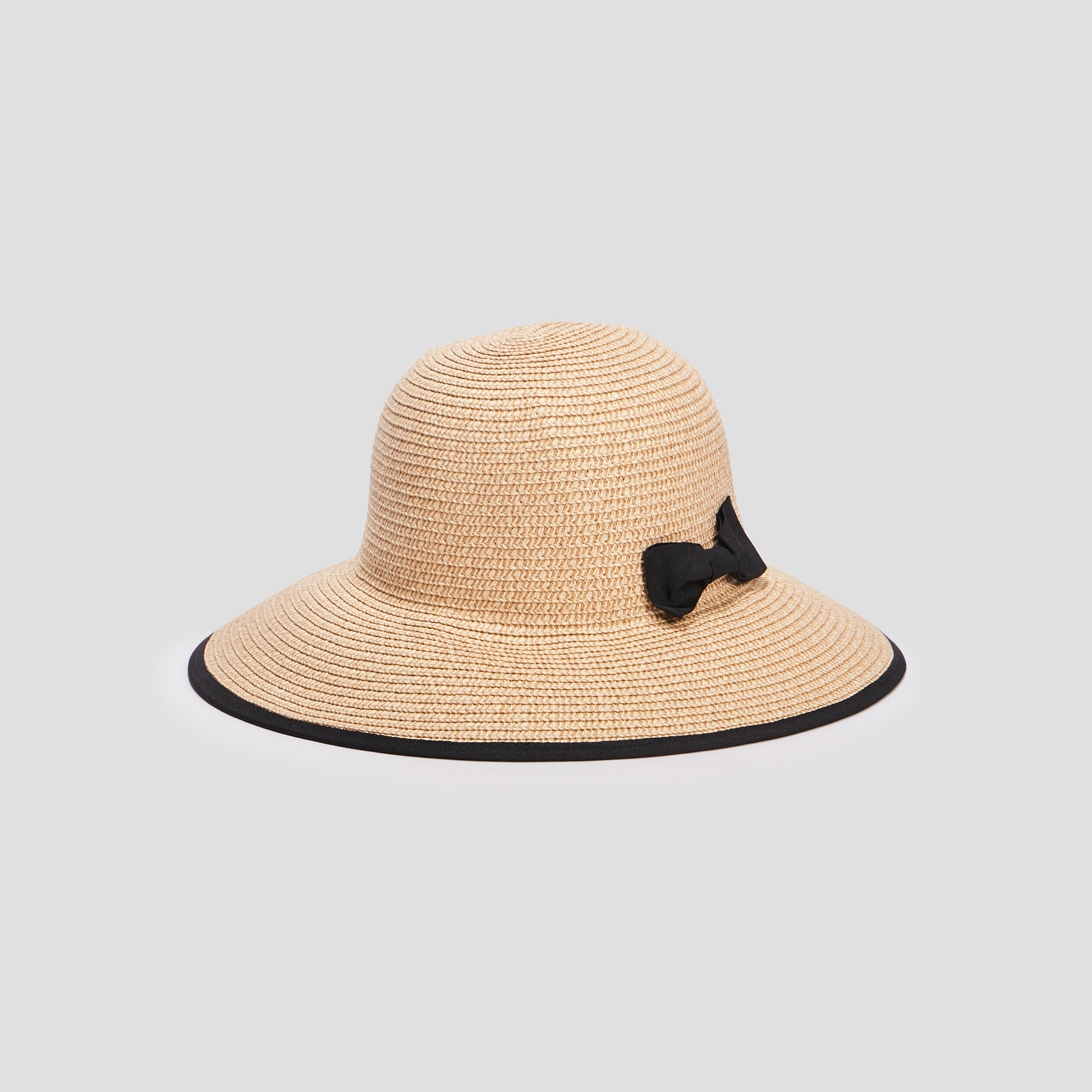 Chapeau en paille noir femme LH