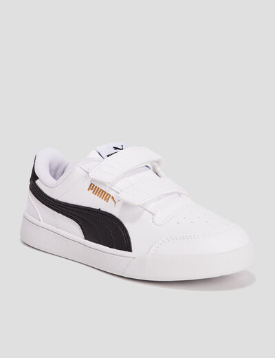 Tennis à scratchs Puma Shuffle blanc garçon