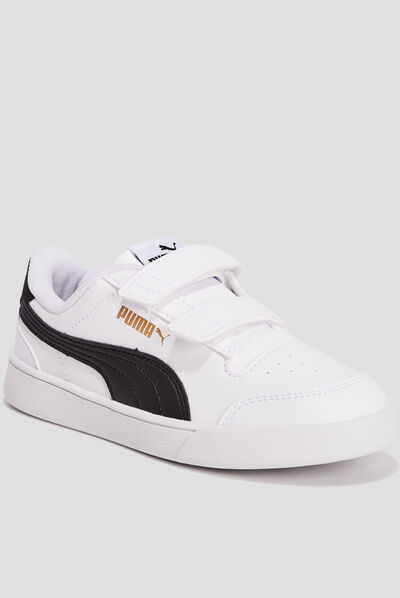 Tennis à scratchs Puma Shuffle blanc garçon