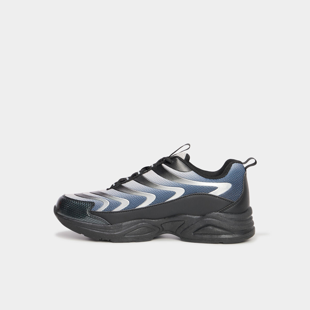 Baskets running semelle &eacute;paisse bleu homme