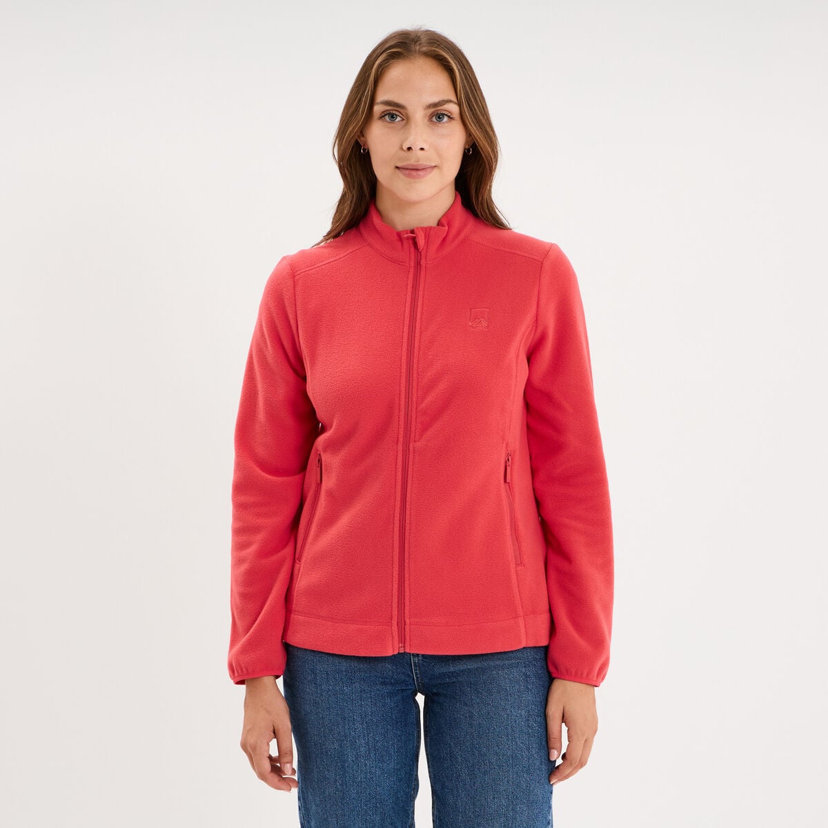 Veste polaire zipp&eacute; manches longues rose femme