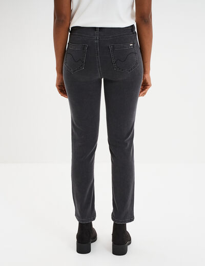 Jean stretch slim 7/8 ème denim noir femme