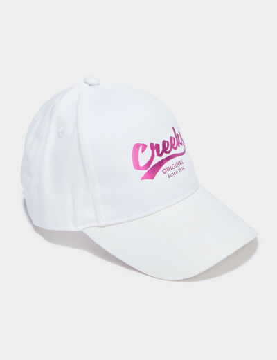 Casquette coton bride ajustable scratch ivoire fille