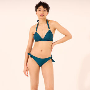 bas de maillot de bain details noeuds bleu petrole femme Bas de maillot de bain détails noeuds bleu pétrole femme