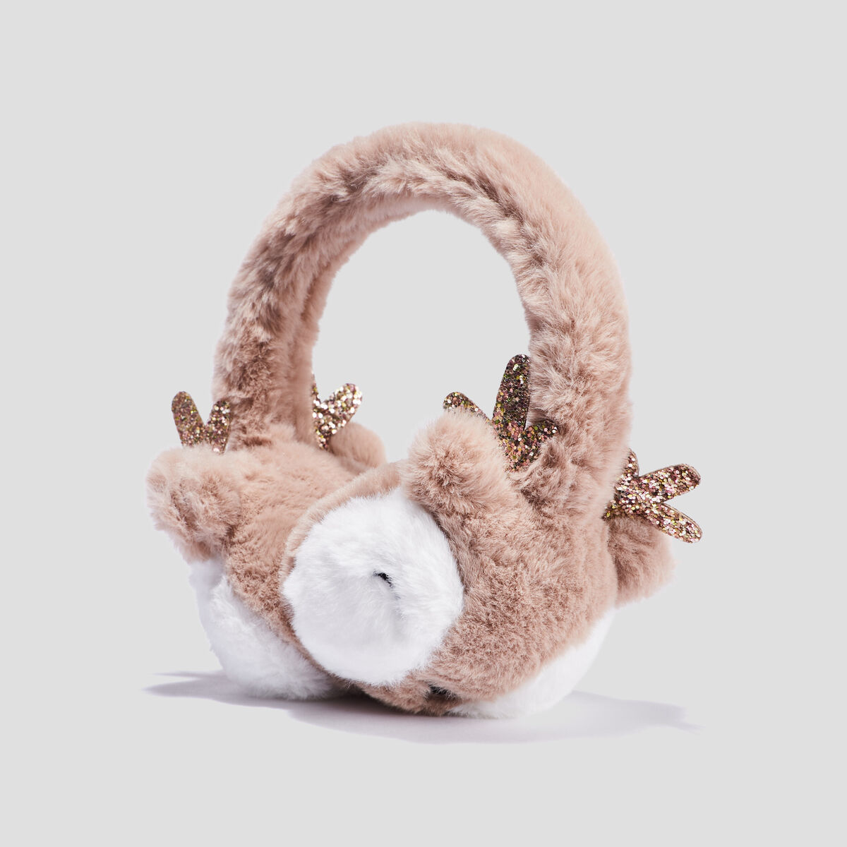 Cache-oreilles fausse fourrure fantaisie taupe fille