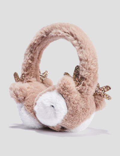 Cache-oreilles fausse fourrure fantaisie taupe fille