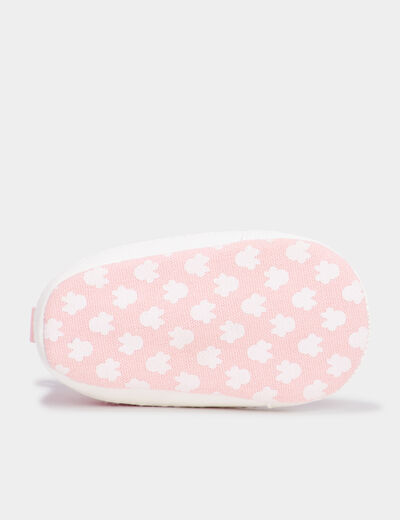 Chaussons bottons à paillettes Minnie rose bébé fille