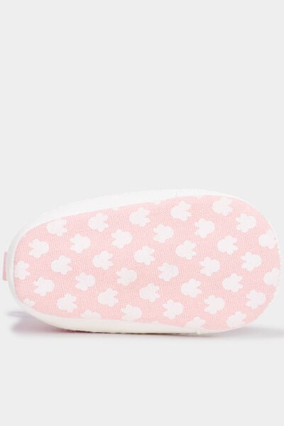 Chaussons bottons &agrave; paillettes Minnie rose b&eacute;b&eacute; fille