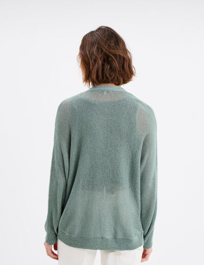 Gilet manches chauves-souris bleu gris femme