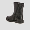 Bottes zippées en cuir noir fille