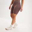 Short cycliste de sport taille haute mauve femme