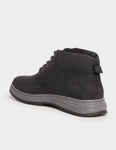 Baskets montantes &agrave; lacets noir homme