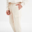 Pantalon jogging cargo molleton ecru homme