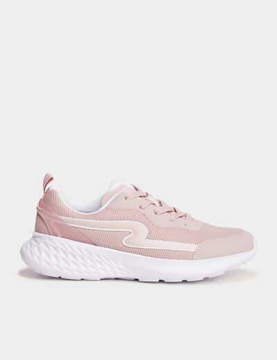 Baskets running à lacets Run-Up rose femme