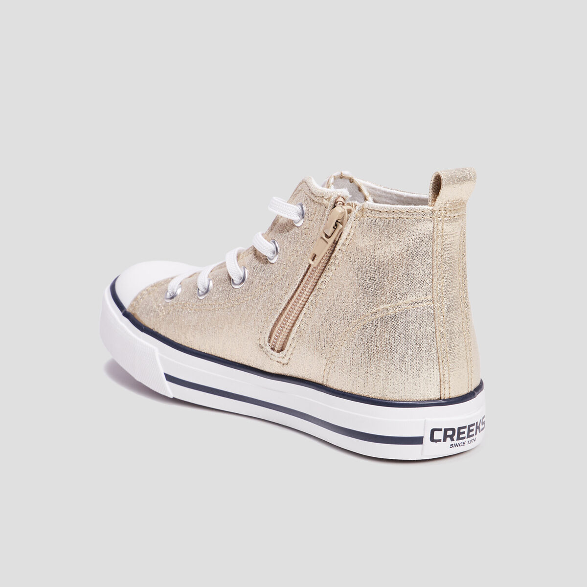 Tennis montantes en toile Creeks jaune or fille