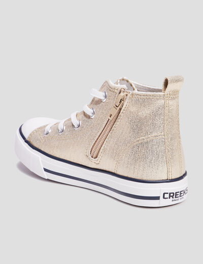 Tennis montantes en toile Creeks jaune or fille