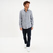 Chemise stretch manches longues bleu gris homme