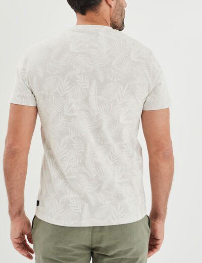 T-shirt manches courtes col rond beige homme