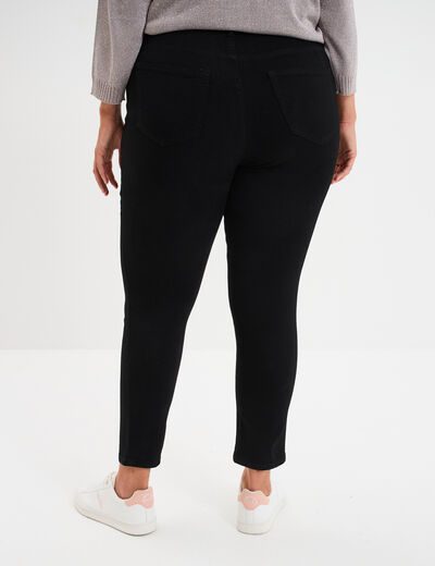 Jegging avec passants taille haute denim noir femme grande taille