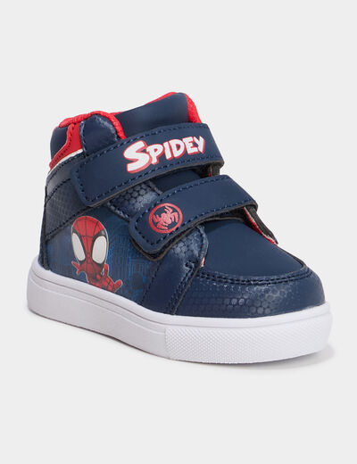 Baskets montantes à scratchs Spider-Man bleu bébé garçon