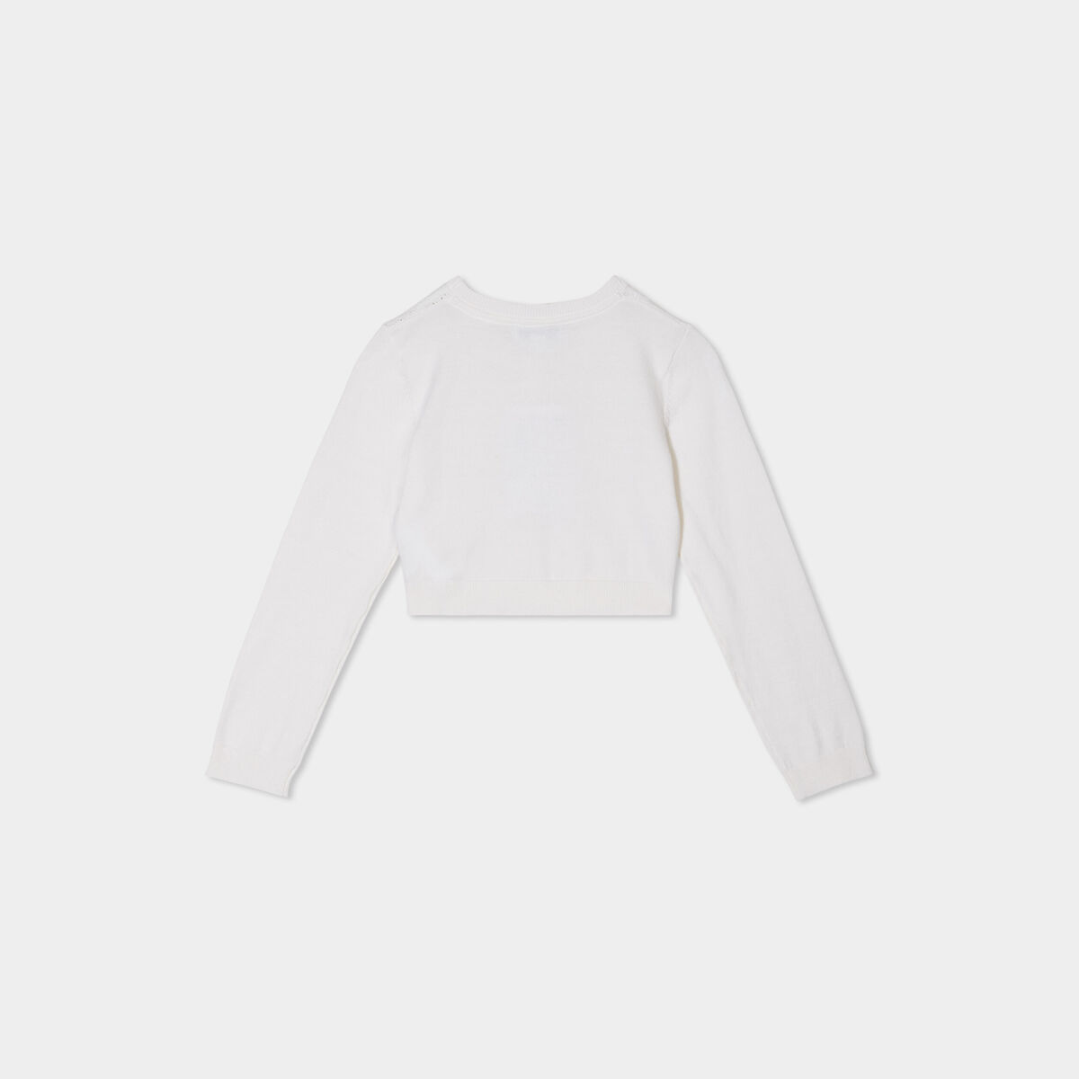 Gilet manches longues ivoire fille