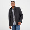Veste droite courte zippée col montant gris foncé homme
