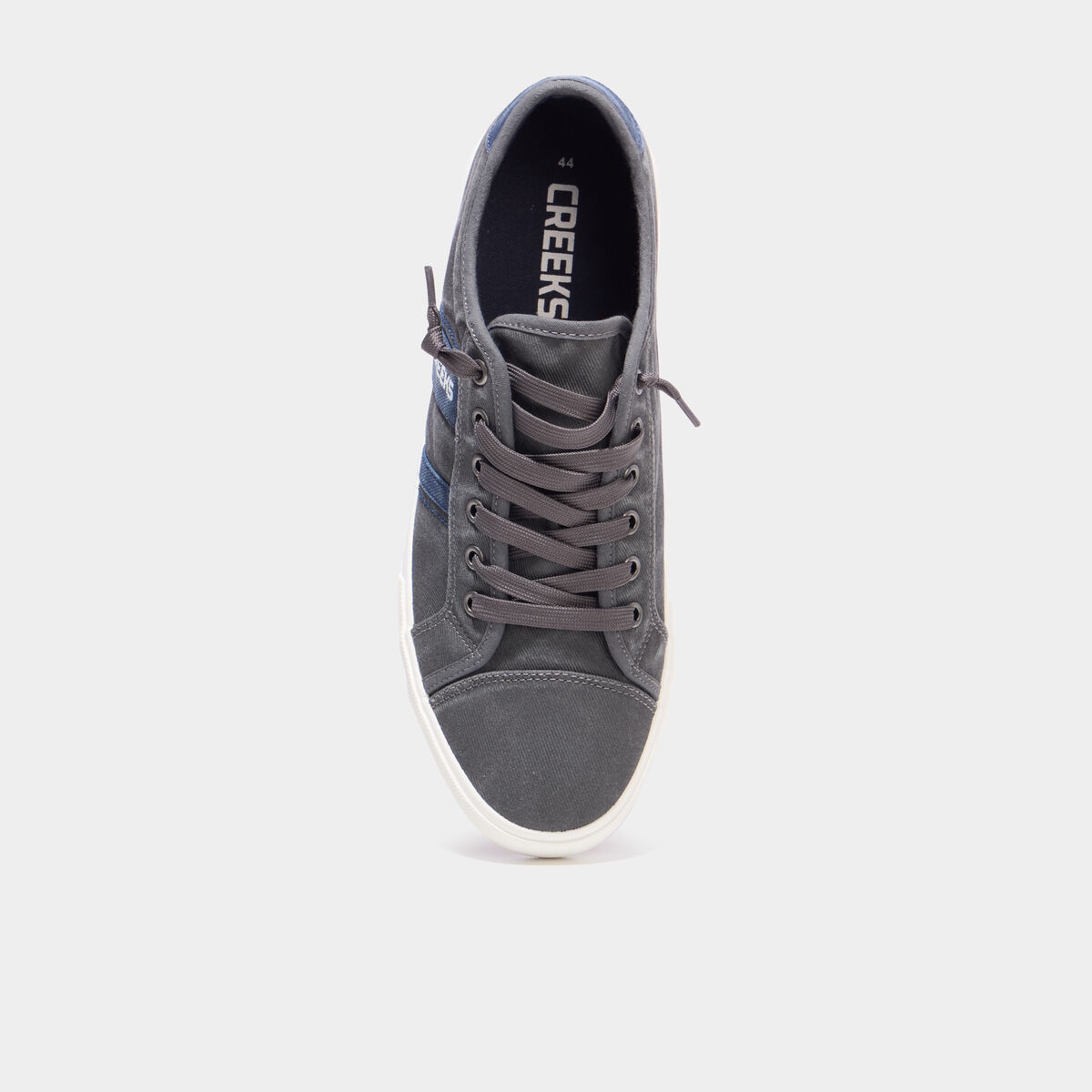 Tennis basses en toile effet denim gris homme