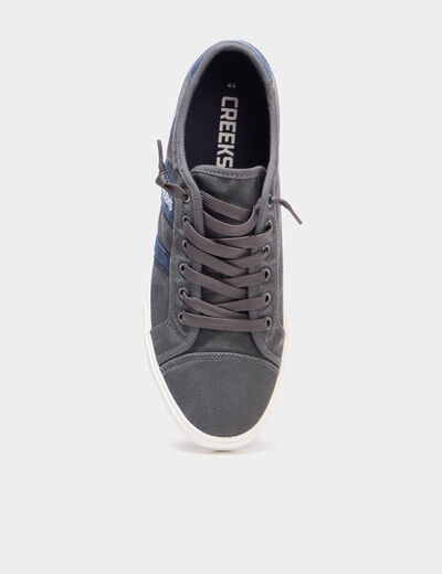 Tennis basses en toile effet denim gris homme