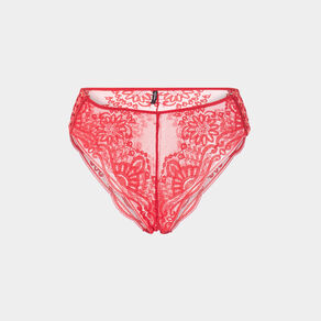 Culotte en dentelle taille haute rose framboise femme