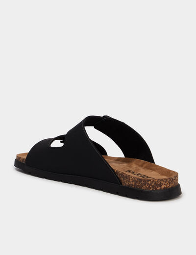 Sandales &agrave; boucles noir homme